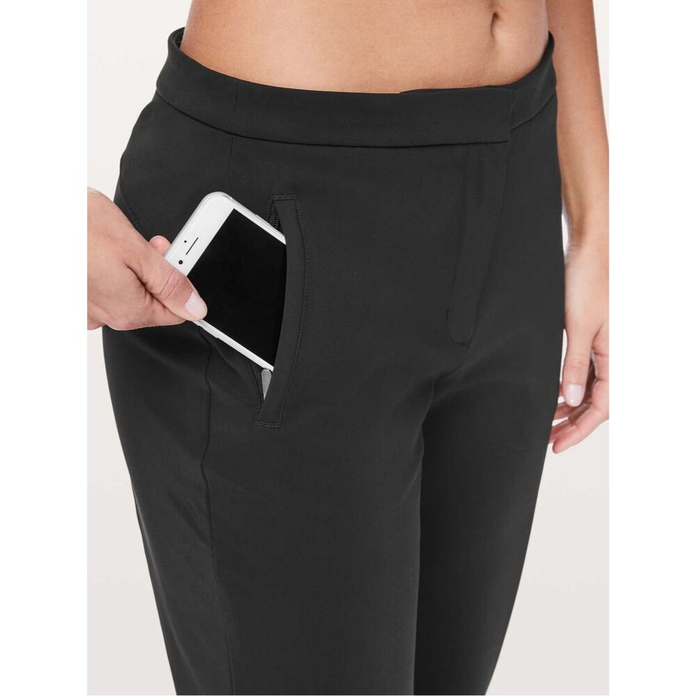 Lululemon On The Move Black Pants Size 10 Stretch Travel Career - Picture 3 of 11